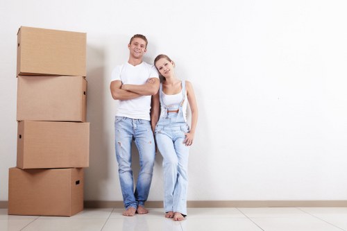 Removal van servicing a street move in West Hampstead