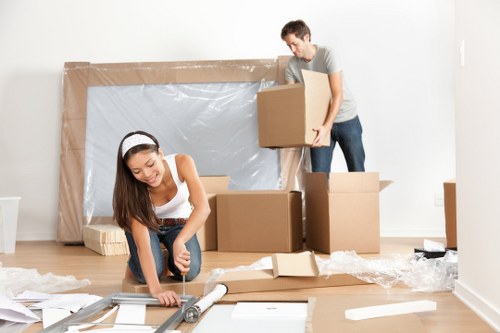 Local office moving team working in a West Hampstead street