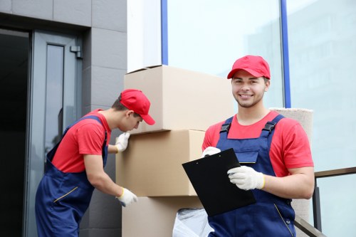 Prepared boxes and packed items for a Westhampstead move