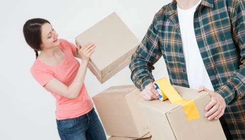 Packing boxes for a Westhampstead flat removal