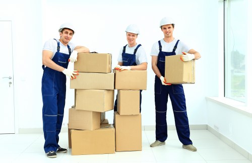 Professional house removalists in Westhampstead handling moving boxes