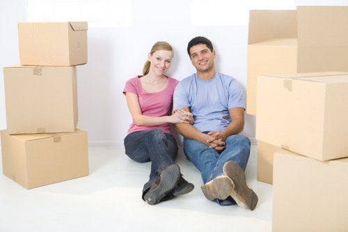 House moving service in West Hampstead with local residential street setting