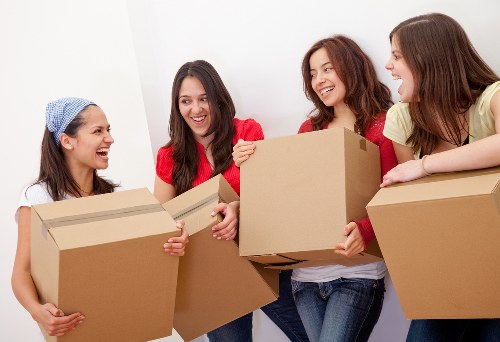 Moving day preparation with boxes and labels for a West Hampstead removal