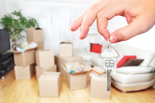 Customer paying for West Hampstead van service securely