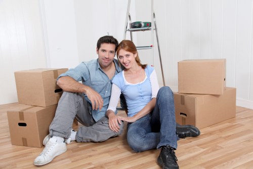 Removal vehicle loading a property during a Westhampstead home relocation