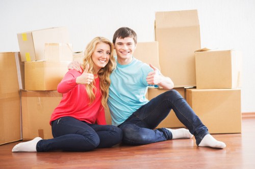 Van loading safety procedures for a man with a van service