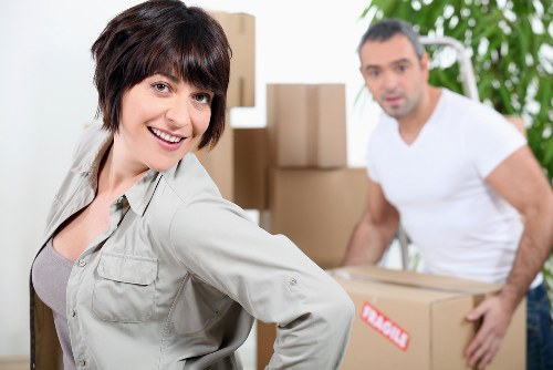 Household furniture being carefully packed into a removal van in Westhampstead