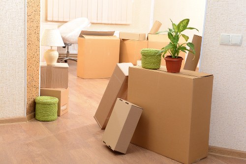 Organised unpacking setup for a home or office in West Hampstead