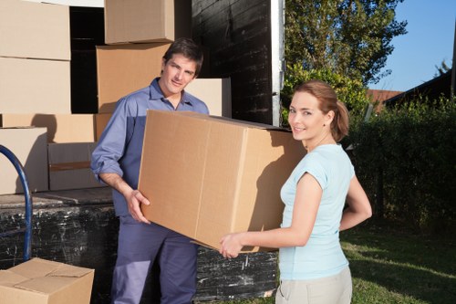 Packed household items ready for same day removals in Westhampstead
